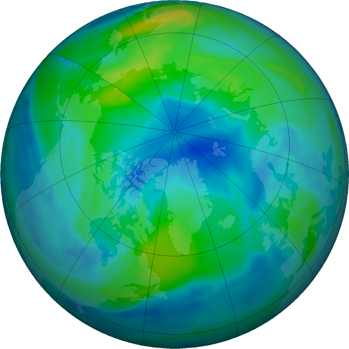 Arctic ozone map for 05 October 2020